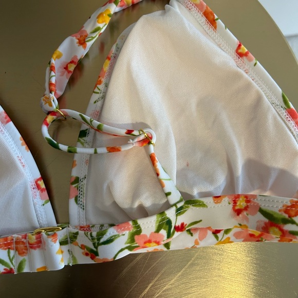 Shade & Shore Pink, Green and White Floral Bikini Top and Bottom Set - Picture 9 of 13